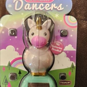 Solar Dancing Unicorn Figure - Pink & White